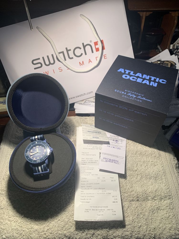 Swatch blancpain (azul) Atlantic ocean novo nunca usado