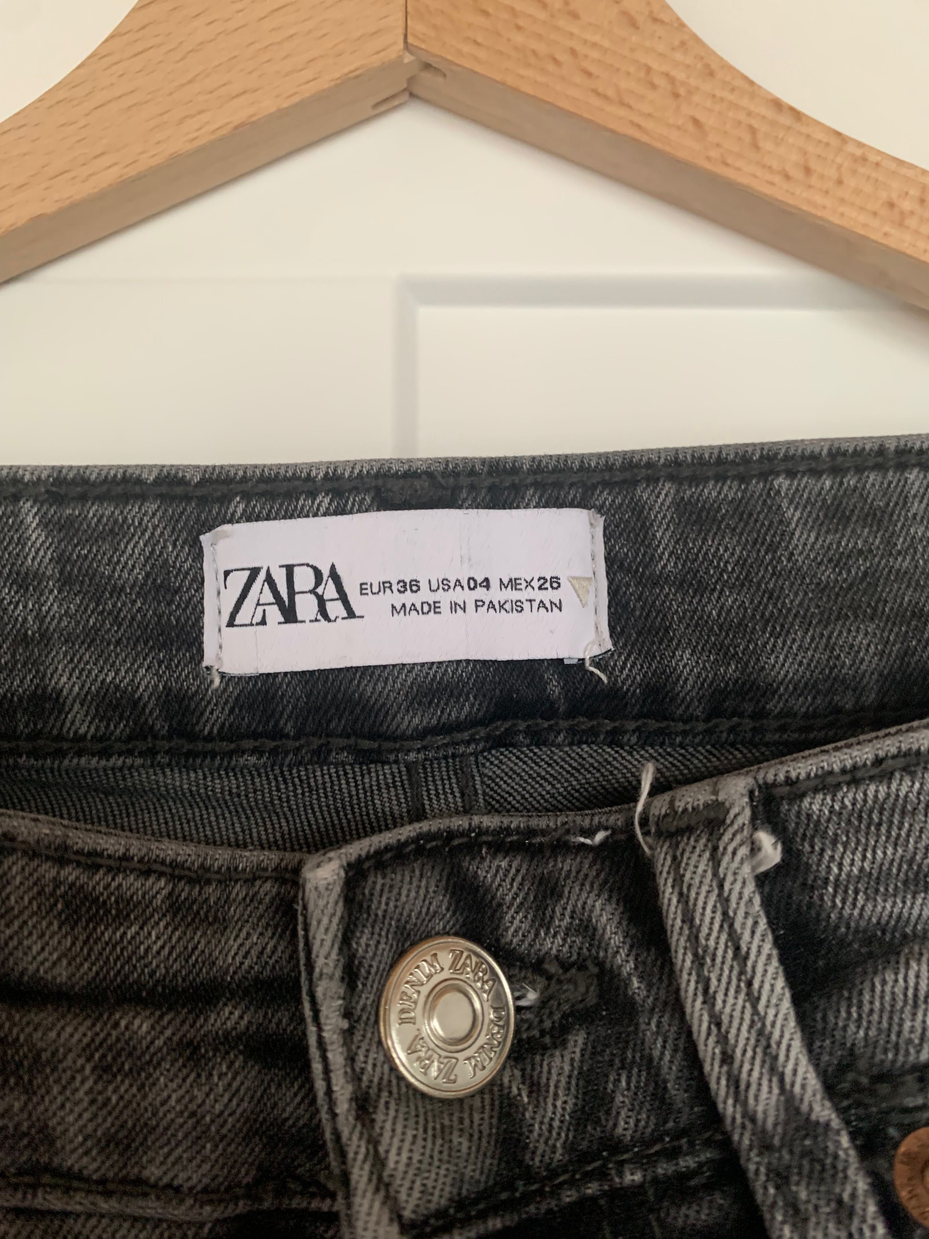 Spodnie jeansowe Zara r.36 S szare dzwony flare