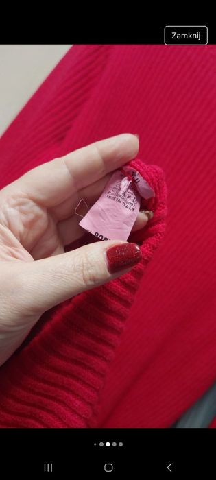 Czerwona dzianinowa sukienka od s do xxl