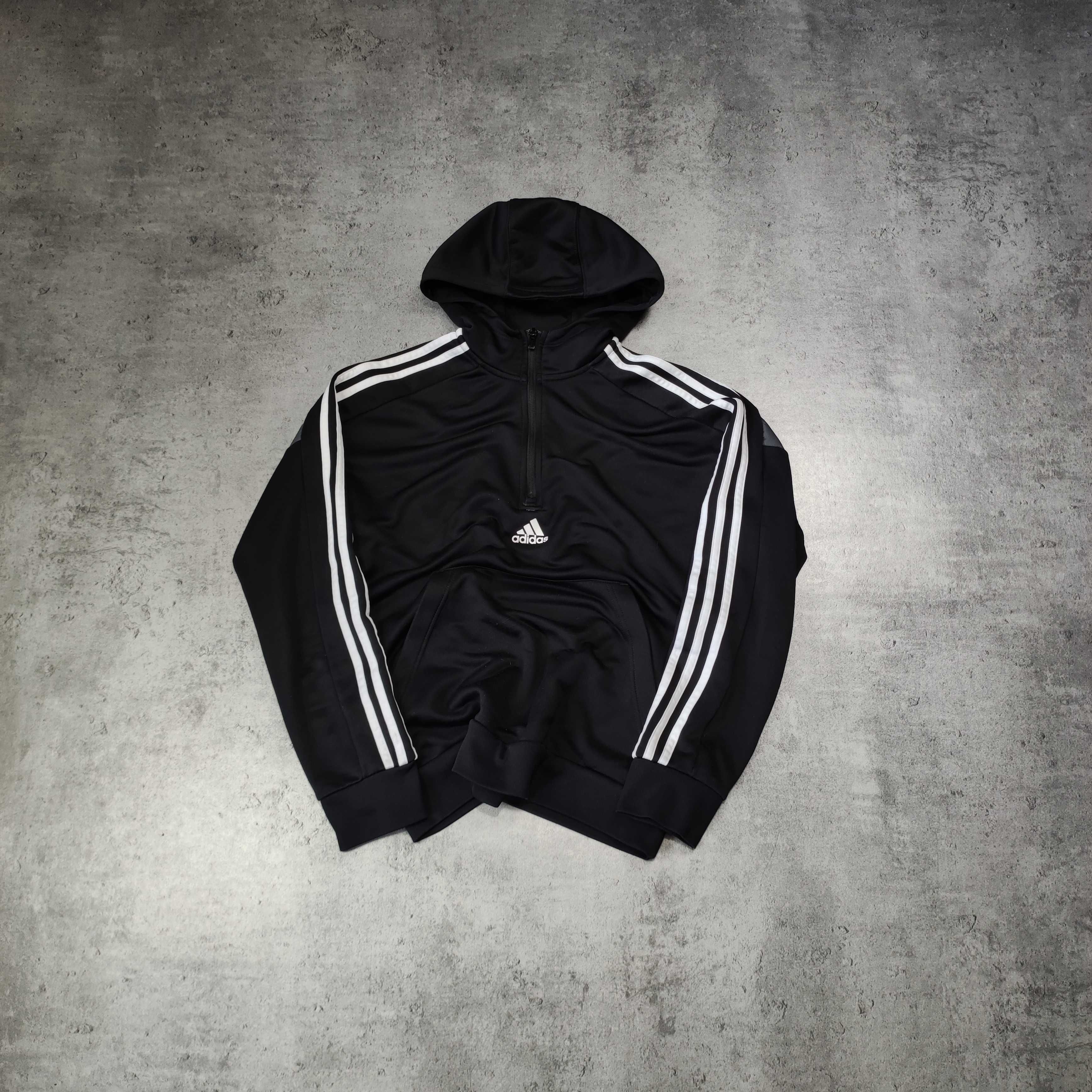 MĘSKA Bluza Sportowa Rozpinana z Kapturem Hoodie Adidas 3 Paski Clima