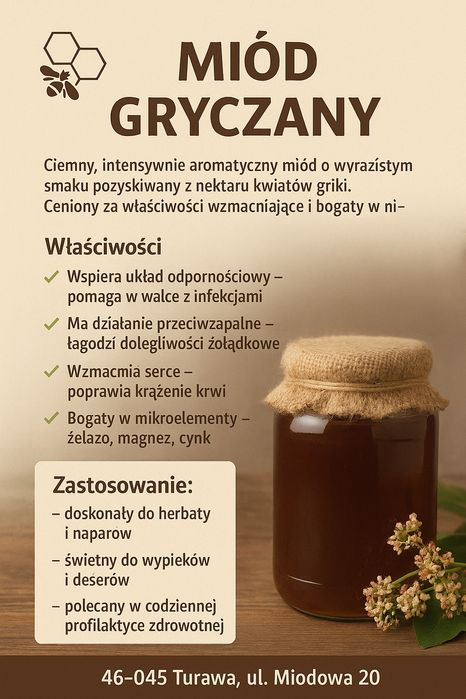 Miód gryczany 1,2 kg