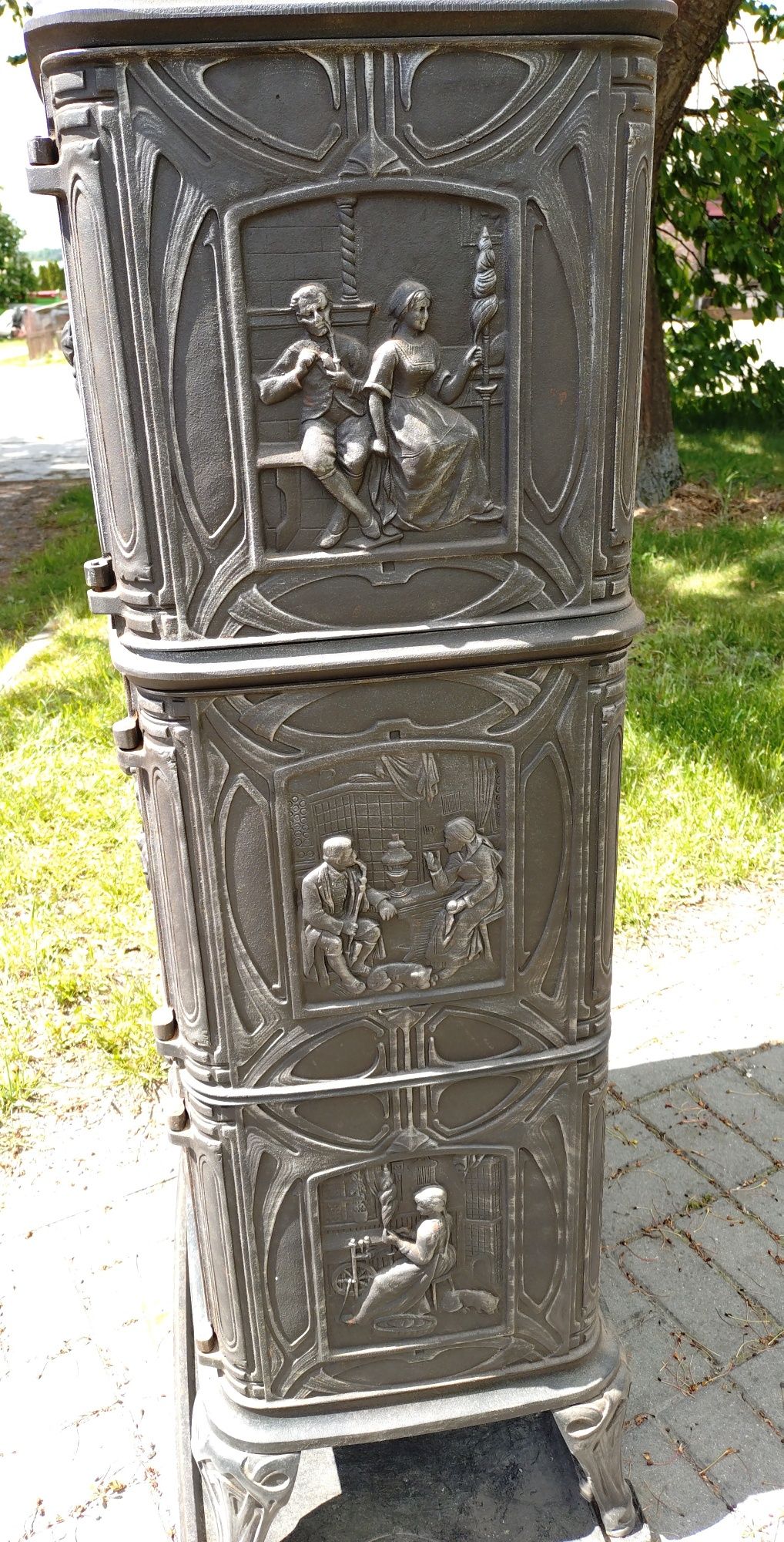 Kominek piec piecyk żeliwny solidny koza 7kw
