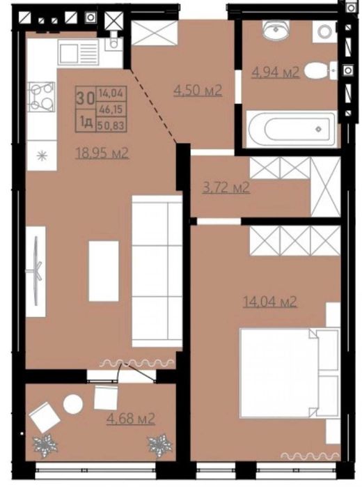 Продаж 1 кімнатної квартири, вулиця Личаківська, ЖК Praud comfort