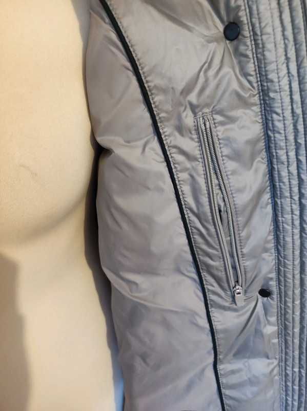 Massimo Dutti kurtka puchowa jasnoszara M-L