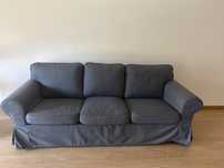 sofá de 3 lugares cinzento ikea