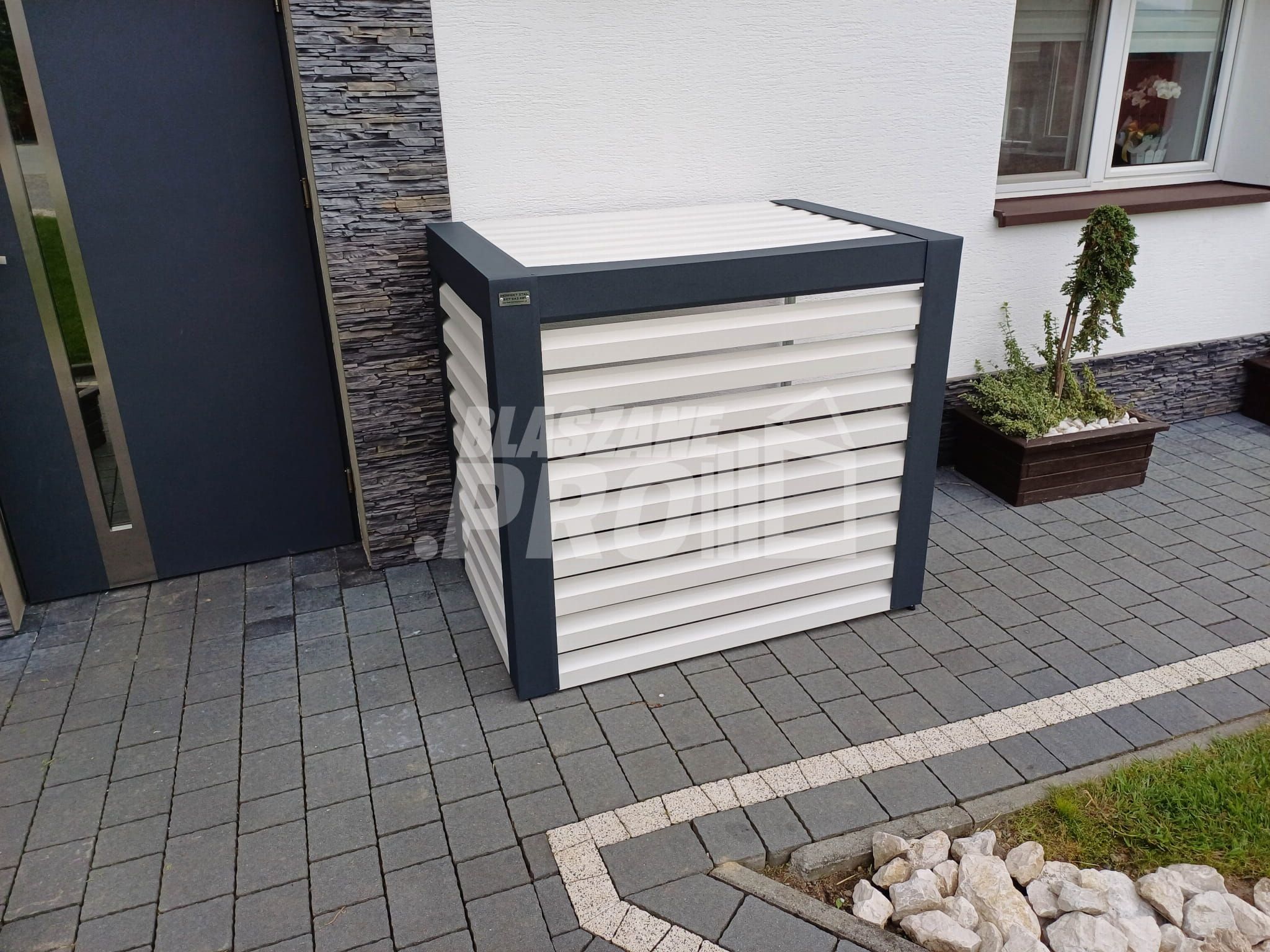 Osłona klimatyzatora pompy ciepła 90x50x110 cm biały antracyt GP302