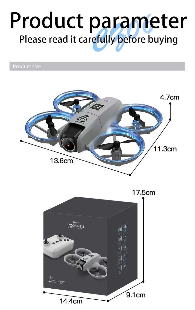 Dron CZ06 WiFi dual kamera 6K unikanie przeszkód.