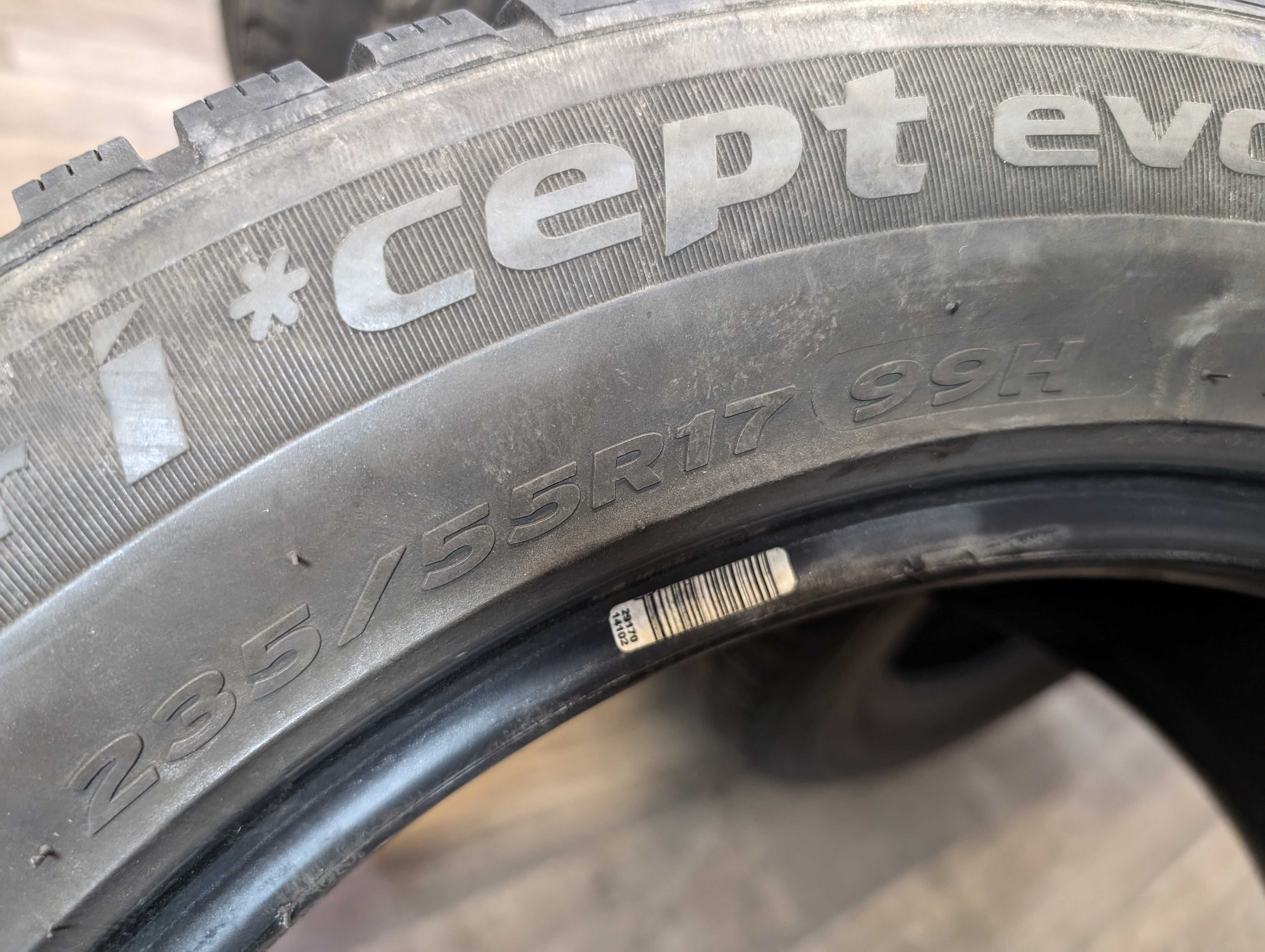 4xzimowe hankook winter icept evo2 235/55/17 70% bieżnika