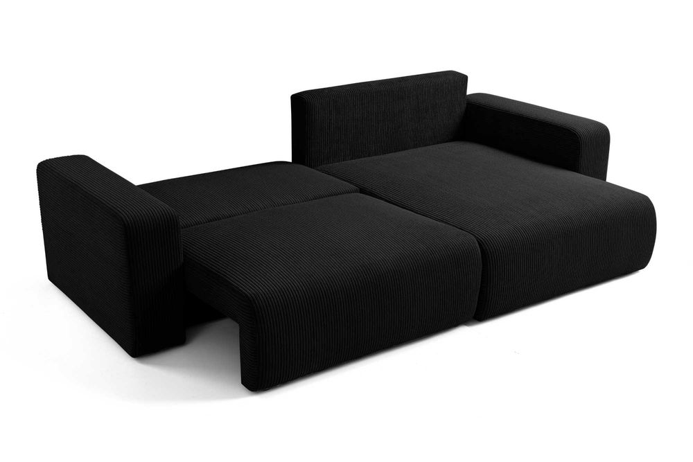 Narożnik GUSTO sztruks na sprężynie falistej z pojemnikiem i f. spania