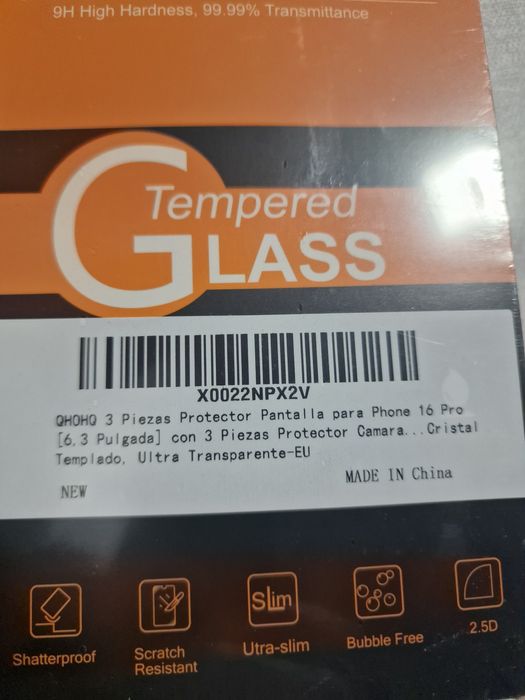 Protetor de tela de vidro temperado para iPhone 16 Pro Max
