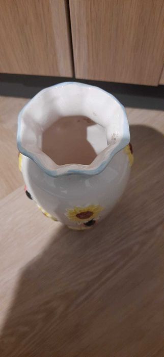 Wazon Słoneczniki Biedronki / Ceramika 3D / Vintage Lata 90.