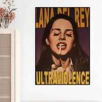 B. DUŻY piękny plakat muzyczny LANA DEL REY płótno