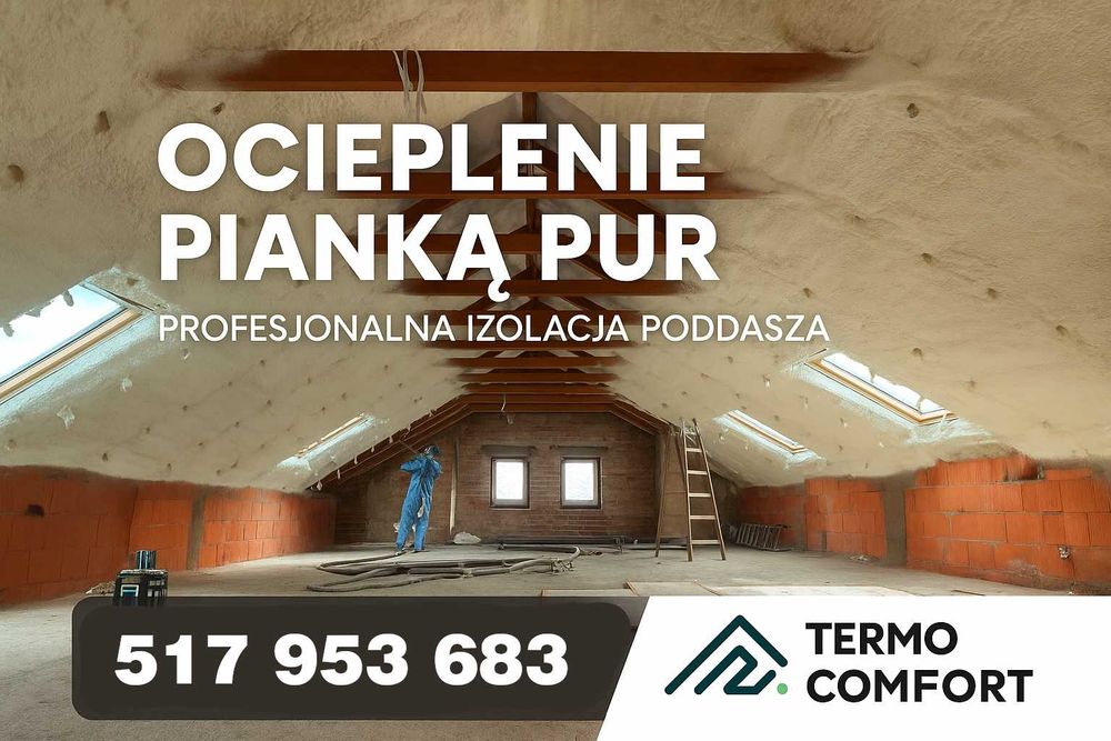 Ocieplanie piana PUR - Izolacje poddaszy pianką i celuloza Isocell