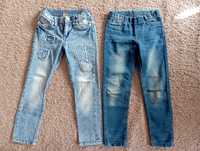 Spodnie dziewczęce jeans 110/116, 2 sztuki