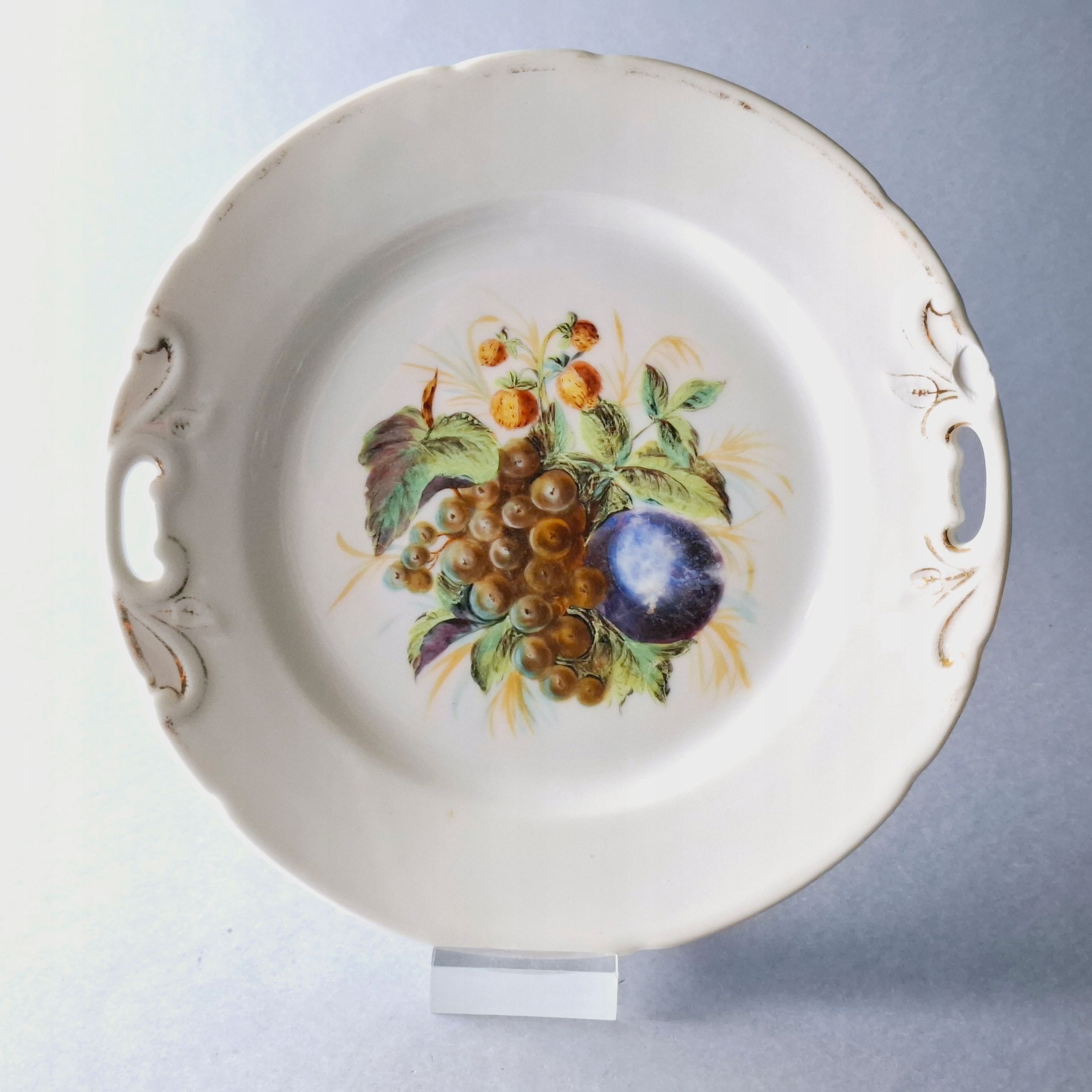 xix wiek malowana patera porcelanowa bpm buckaer owoce