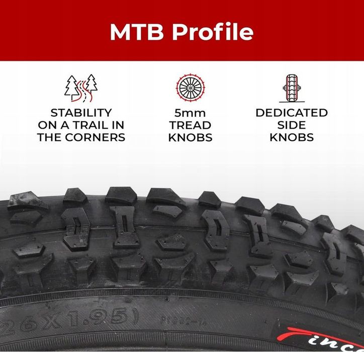 Fincci Alto 26 x 1,95 Mtb rower hybrydowy, składana opona Kevlar Nylon