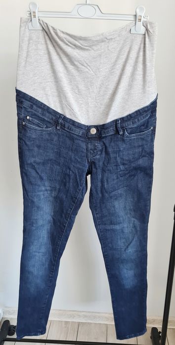 Jeansowe dżinsowe dlugie spodnie ciążowe Rurki treginsy Esmara 42