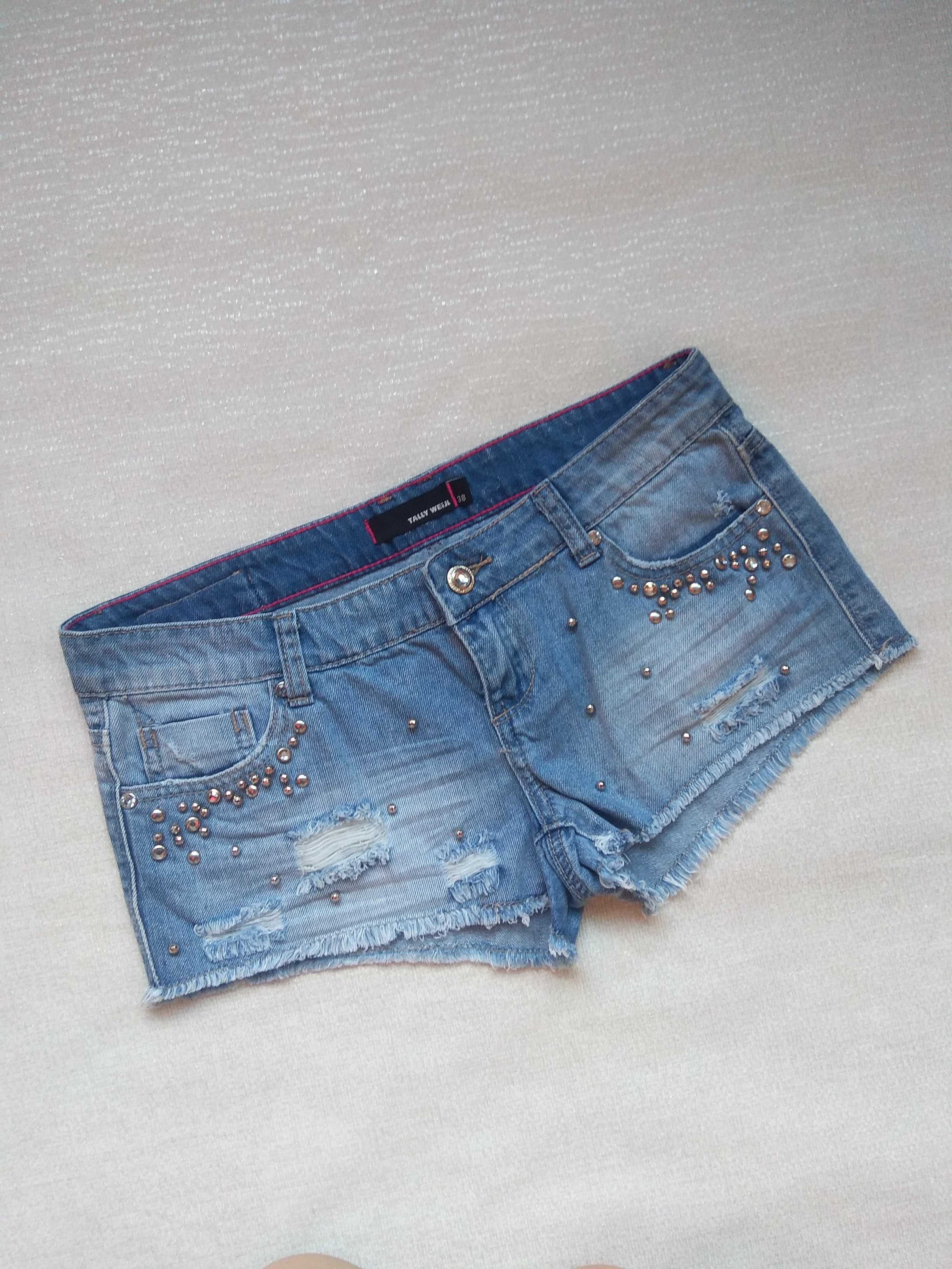 Короткие джинсовые шорты с дырками S Tally Weijl 42/44,шорти 25/26