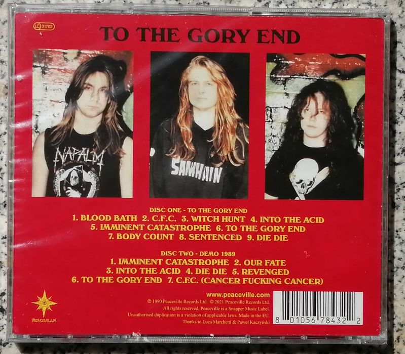 Cd de CANCER "To The Gory End" ( edição dupla - novo)