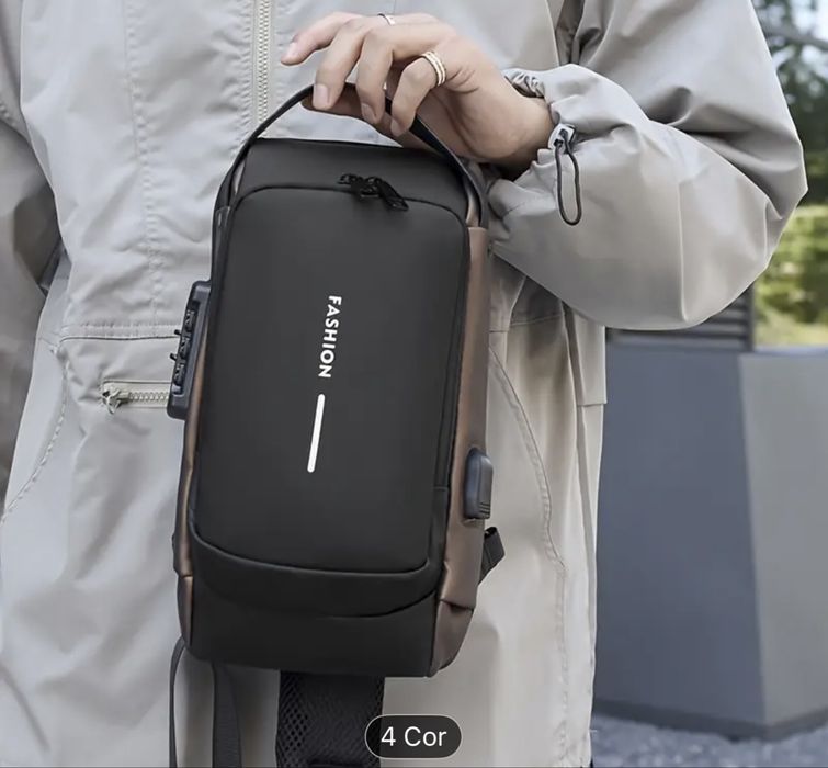 Bolsa de ombro com fecho de senha anto roubo