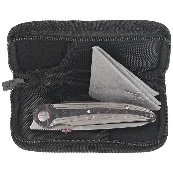 Nóż składany Bestech Prydwen Grey Titanium/Purple Haze Fat Carbon, Sto