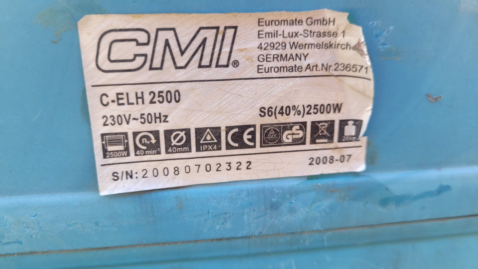 Подрібнювач гілок фрезерний CMI C-ELH 2500 w
