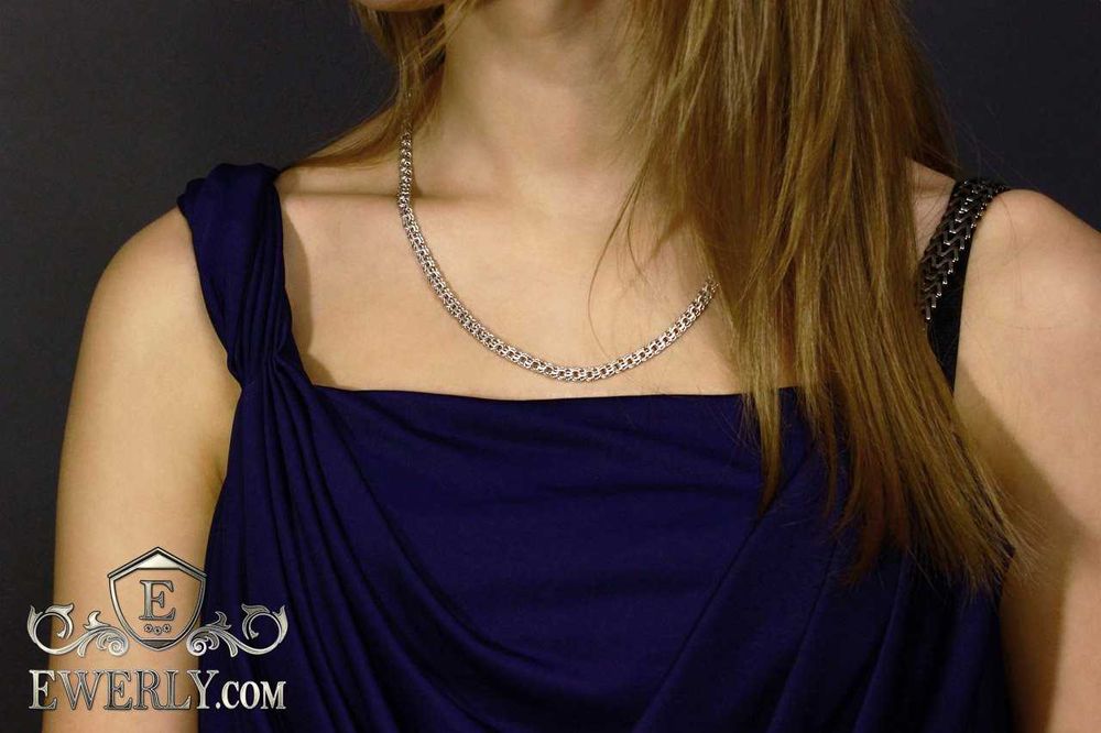 Серебряная цепочка Бисмарк 925 пробы, цепь на шею. Ланцюг срібний