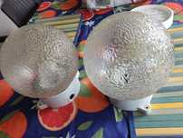 Lampa szklany klosz retro vintage dekoracja PRL