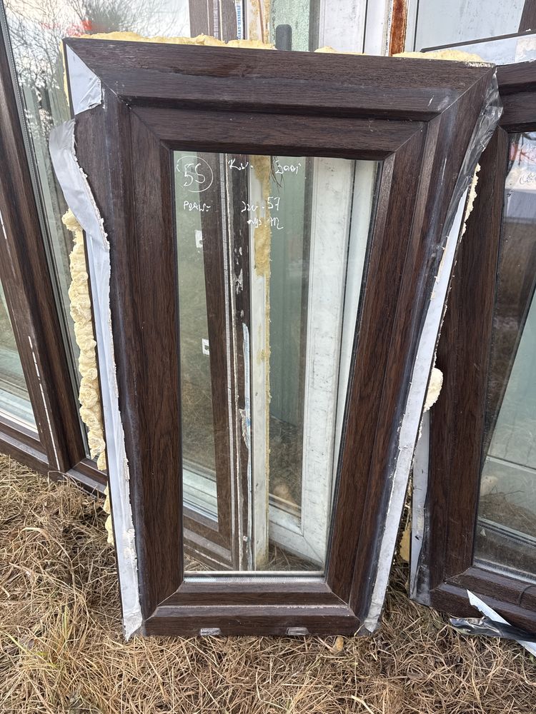 4x okno plastikowe 57x112 ru dab bagienny (lazienka, wysylka, demontaz