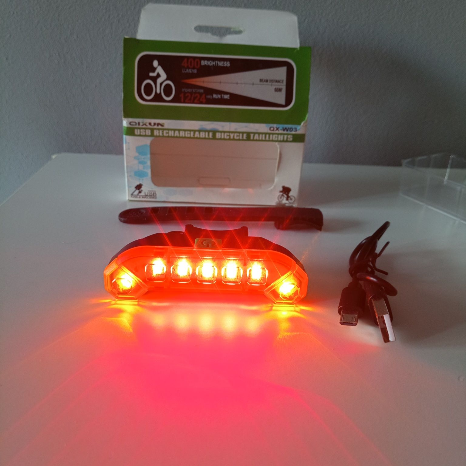 Lampa lampka rowerowa tylna usb nowa