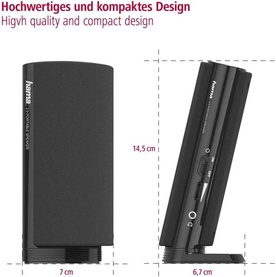 Hama E80 Głośniki komputerowe USB 2.0 PC 2.5W AUX wejscie słuchawkowe