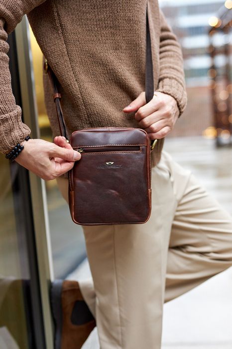 skórzana torba męska do pracy — peterson