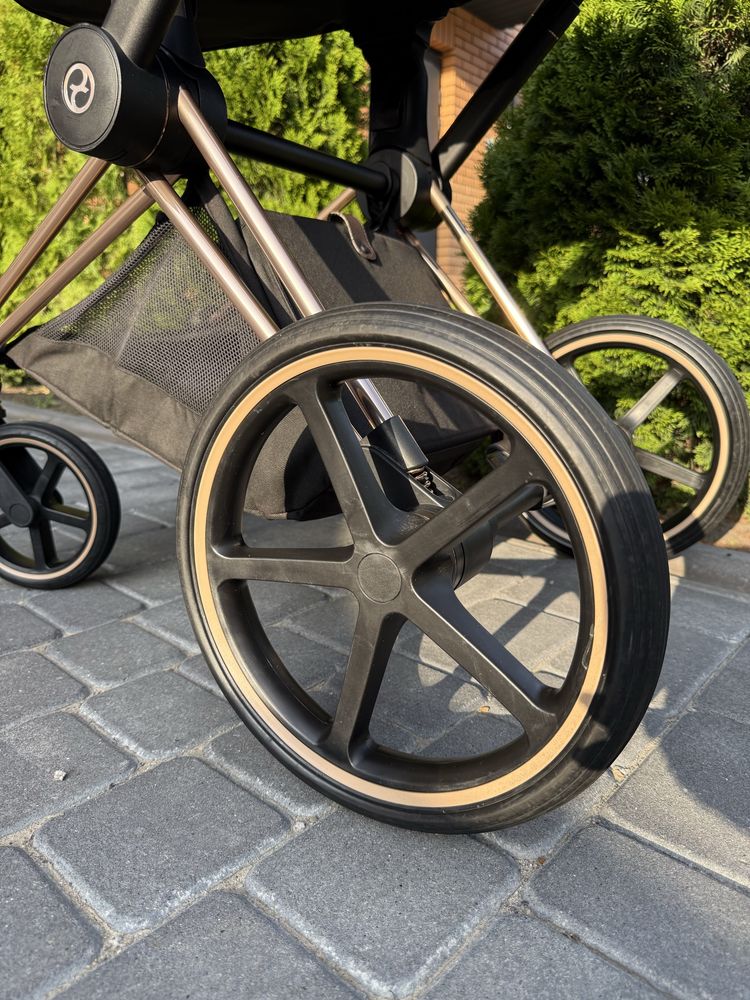 Коляска Cybex Priam 4.0 Sepia Black шасі Rosegold 2 в 1