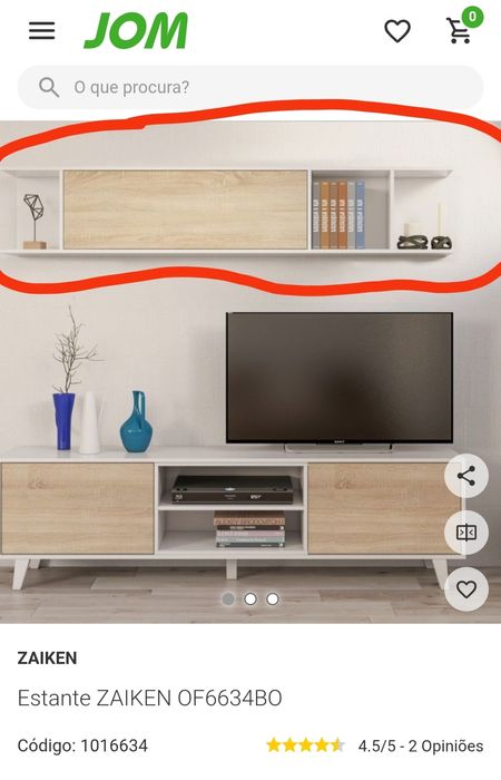 Estante de parede com porta basculante