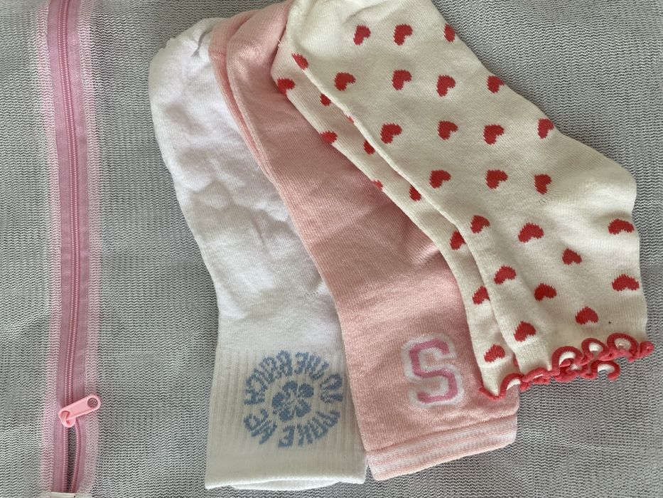 3x skarpetki dziewczęce, rozm. ok. 37-38