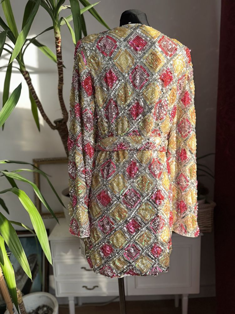 Asos cekinowa sukienka mini kopertowa 46 3 xl 44 xxl