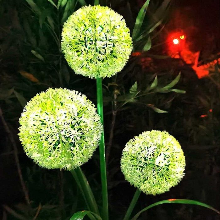 LAMPA Lampka Solarna LED Wbijana KWIAT CZOSNKU Ozdoba Do Ogrodu 2 szt.