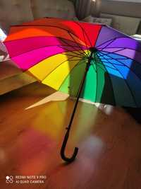 Duży Parasol w kolorach tęczy