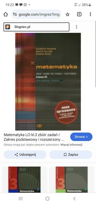 Matematyka zbiór zadań do liceów I techników 3 za groszee