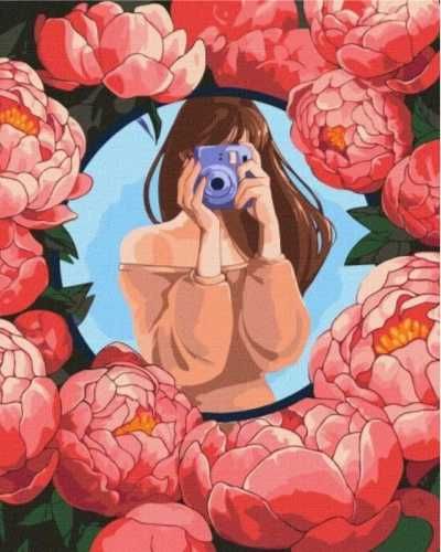 Malowanie po numerach - Kwiatowe selfie 40x50cm