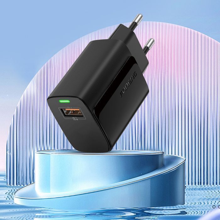 Foneng Ładowarka EU64 - USB - 18W z kablem Typ C czarna