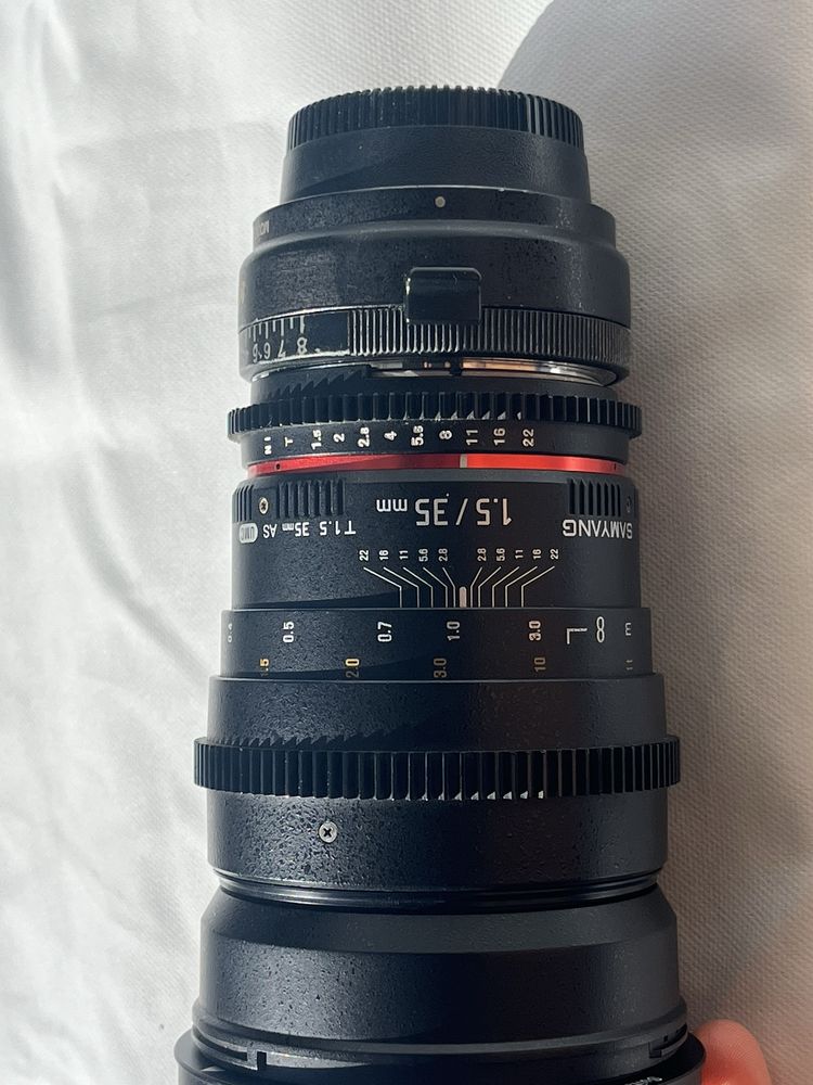 Samyang 35mm cine + adaptador para sony
