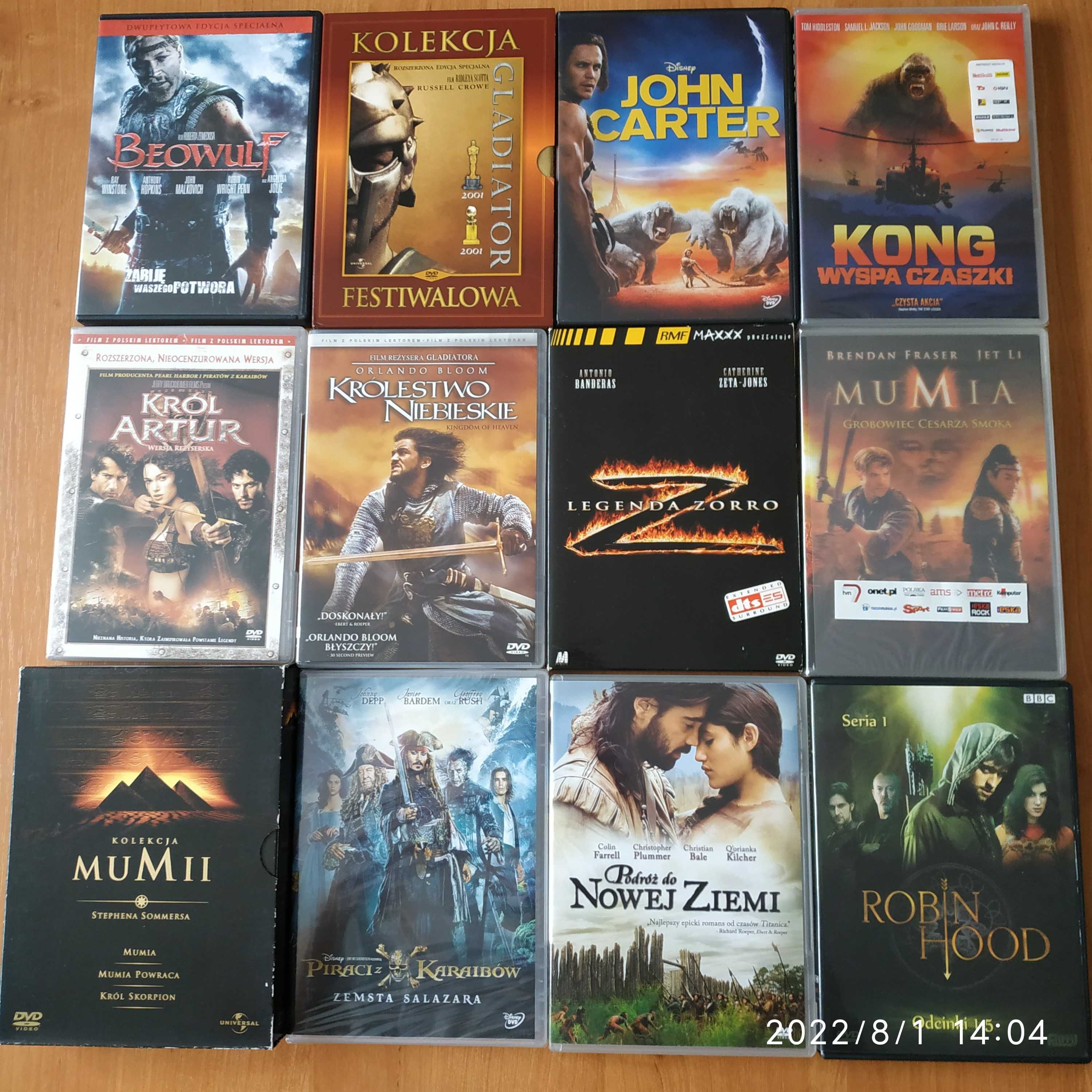 Wyprzedaż filmów - zestaw 14 płyt z filmami DVD (Beowulf, Mumia)