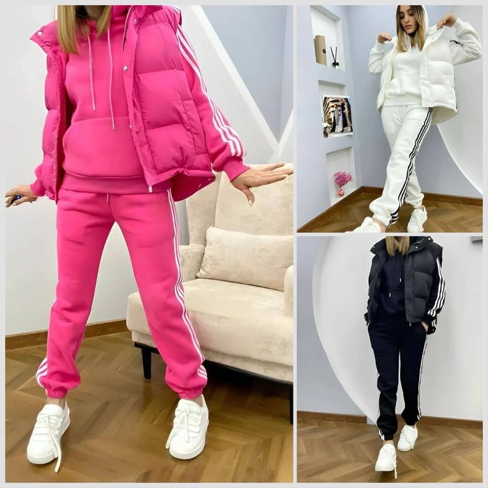 Женский теплый спорт костюм тройка/Жіночий теплий спорт костюм трійкаK