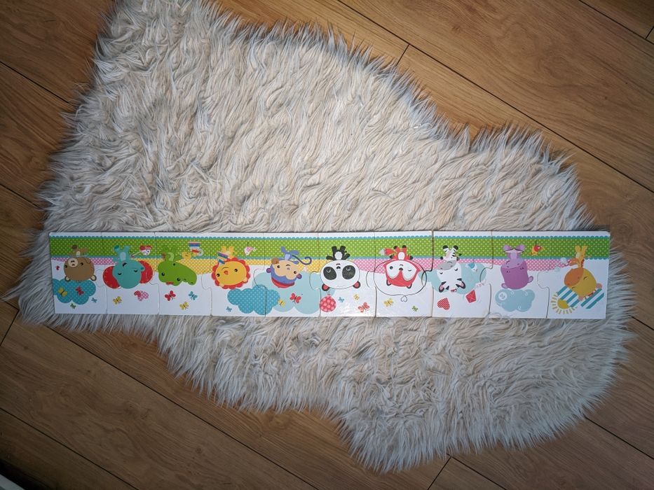 Puzzle cyfry numery długie 1 metr dwustronne Fisher Price 2+
