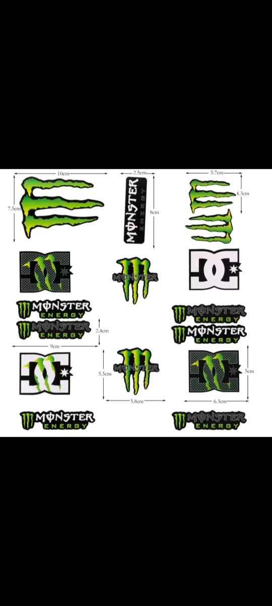 Стикер пак Monster Energy наклейки на мотоцикл