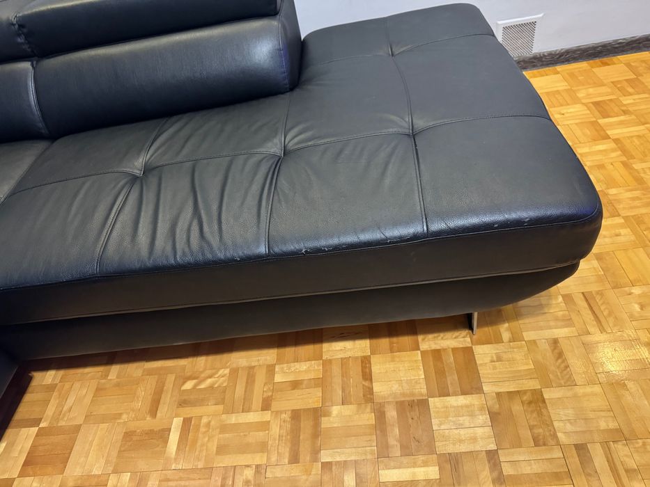 Narożnik do salonu z eko skóry czarny