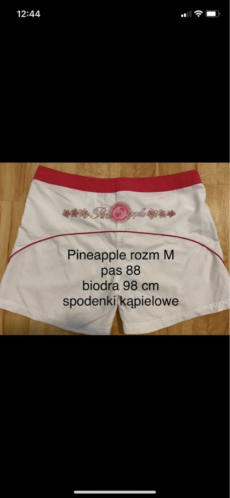 Pineapple 38 damskie spodenki szorty lato białe różowe pas88