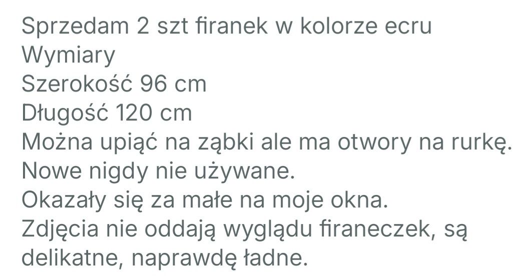 Dwie nowe firany