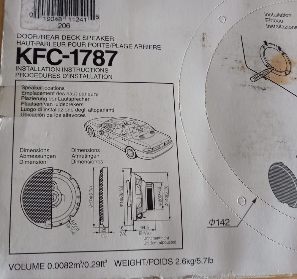 Colunas para carro Kenwood KFC-1787